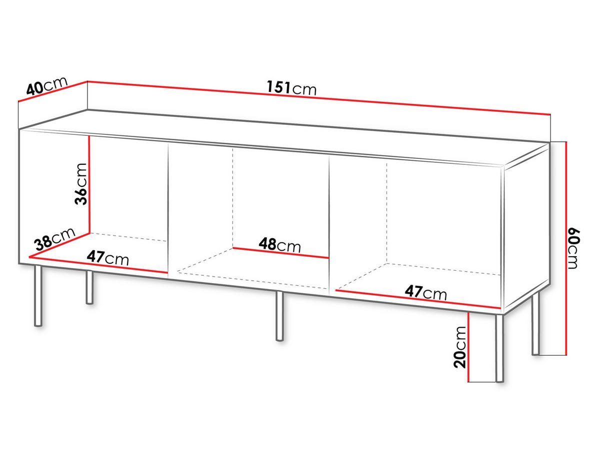 TV-LOWBOARD Isla 150 3D - Beige, Holzwerkstoff/Metall (151/60/40cm) - MIRJAN24