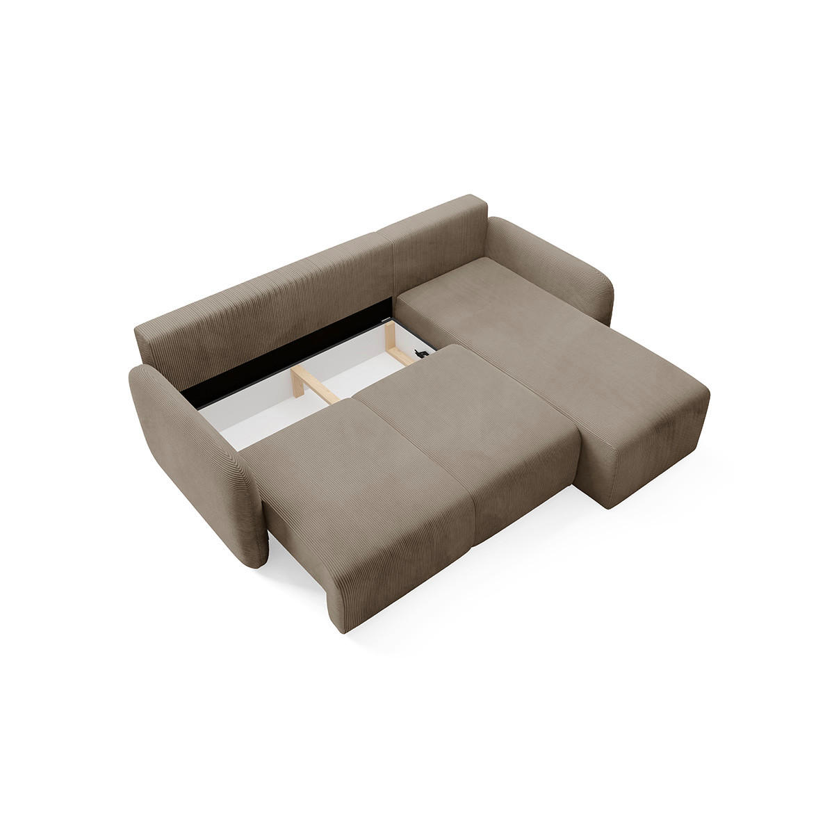 ECKSOFA Dora 3 Sitzplätze Taupe - Taupe, Holz (245/185cm) - Petits-meubles