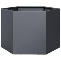 PFLANZKÜBEL Anthrazit Sechseckig 69/60/45 Stahl - Anthrazit, Metall (69/45/60cm) - vidaXL