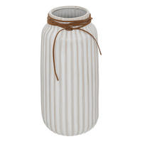 KERAMIKVASE mit dekorativem Riemen 12,8/12,8/28 cm - Weiß, Keramik (28cm) - Atmosphera Createur d´interieur
