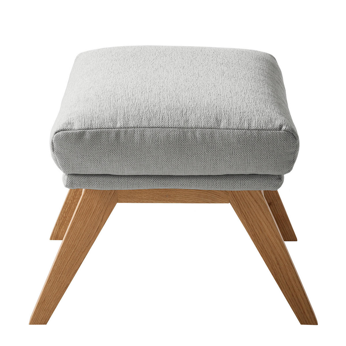 POLSTERHOCKER - Eichefarben/Hellgrau, Eichenholz/Textil (54/41/41cm) - home24