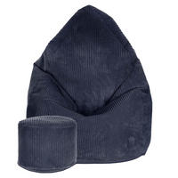 SITZSACK MIT FUßSTÜTZE Kordsamt 2-tlg Blueberry Pie M - Blau/Dunkelblau, Textil (80/120/80cm) - Dreamroots