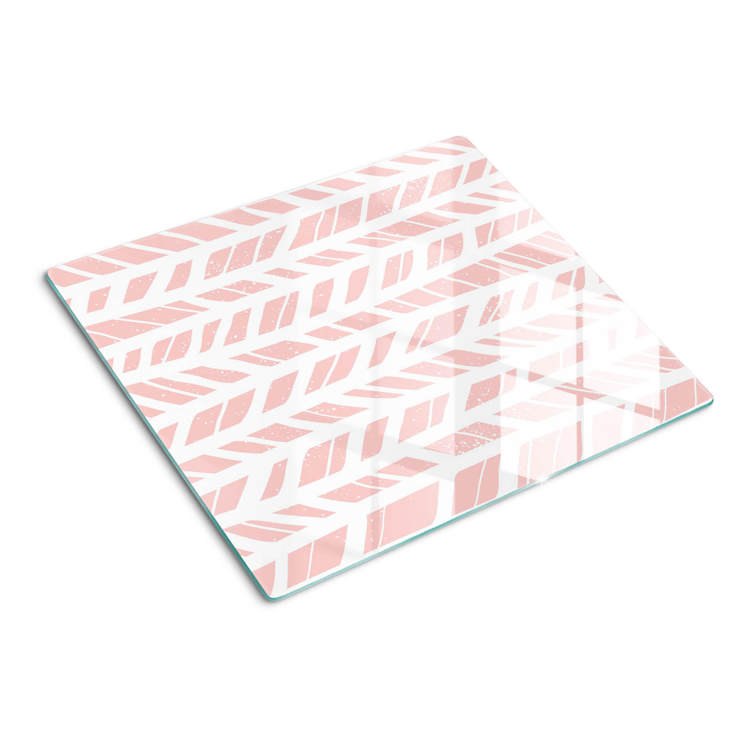 GLASPLATTE 60x52 cm Fischgrätenmuster - Pink, Glas (60/0.4/52cm) - TULUP
