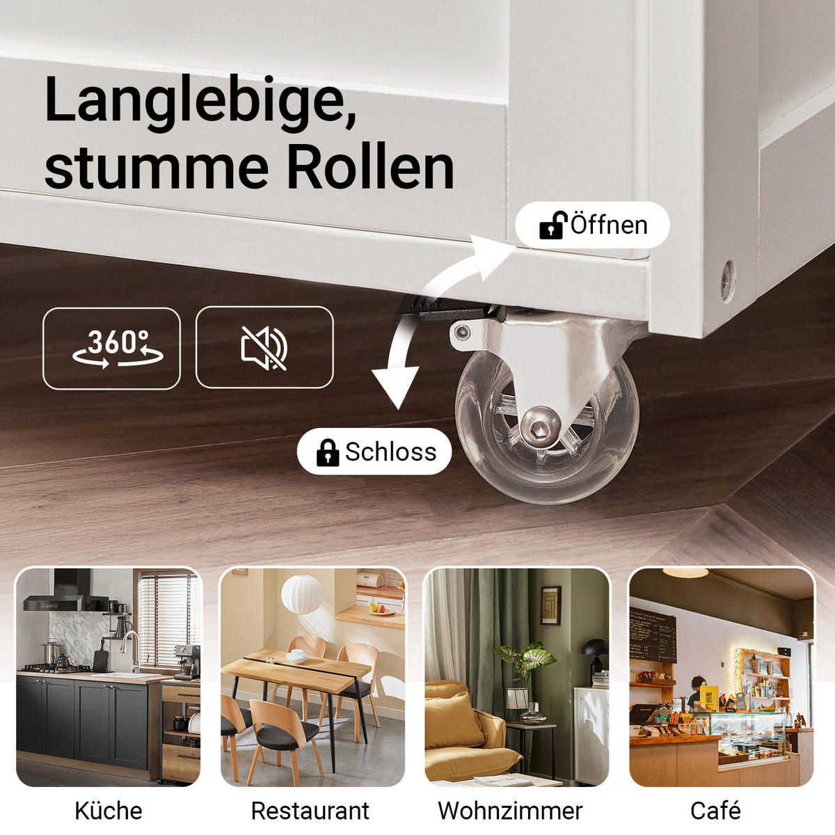 KÜCHENWAGEN Weiß - Weiß, Holzwerkstoff (67/87/38cm) - SoBuy