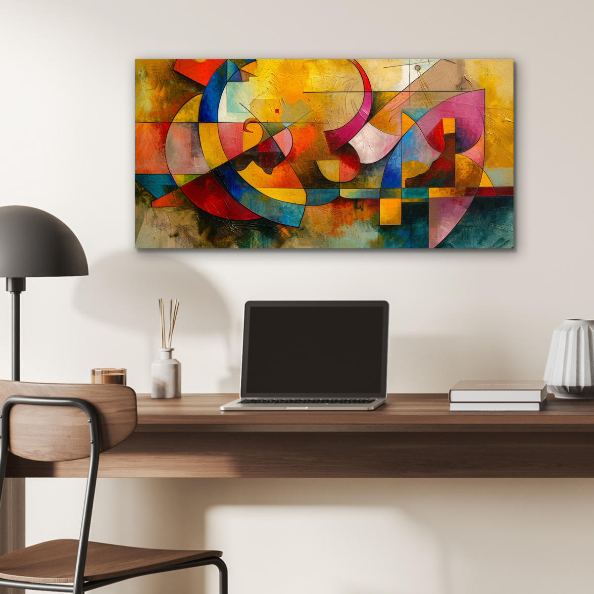 KOVOVÝ OBRAZ Umenie - abstraktné - moderné 80x40 cm - žltá, kov (80/40cm) - MuchoWow
