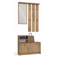 GARDEROBENSET Verena (2-teilig) - Eiche Artisan, Holzwerkstoff (85/180/24cm) - kommodly