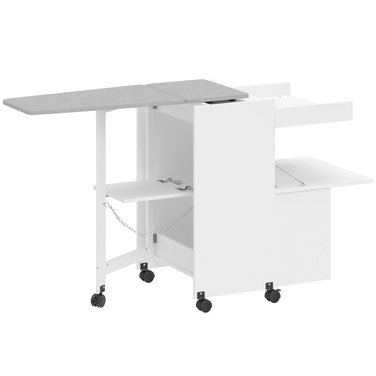 BÜGELBRETTSCHRANK Weiß 1 Stück - Weiß, Holzwerkstoff (55/87/154cm) - GiPP