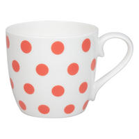 KAFFEEBECHER Dots - Coral - Weiß/Orange, Keramik (0.43L) - Könitz