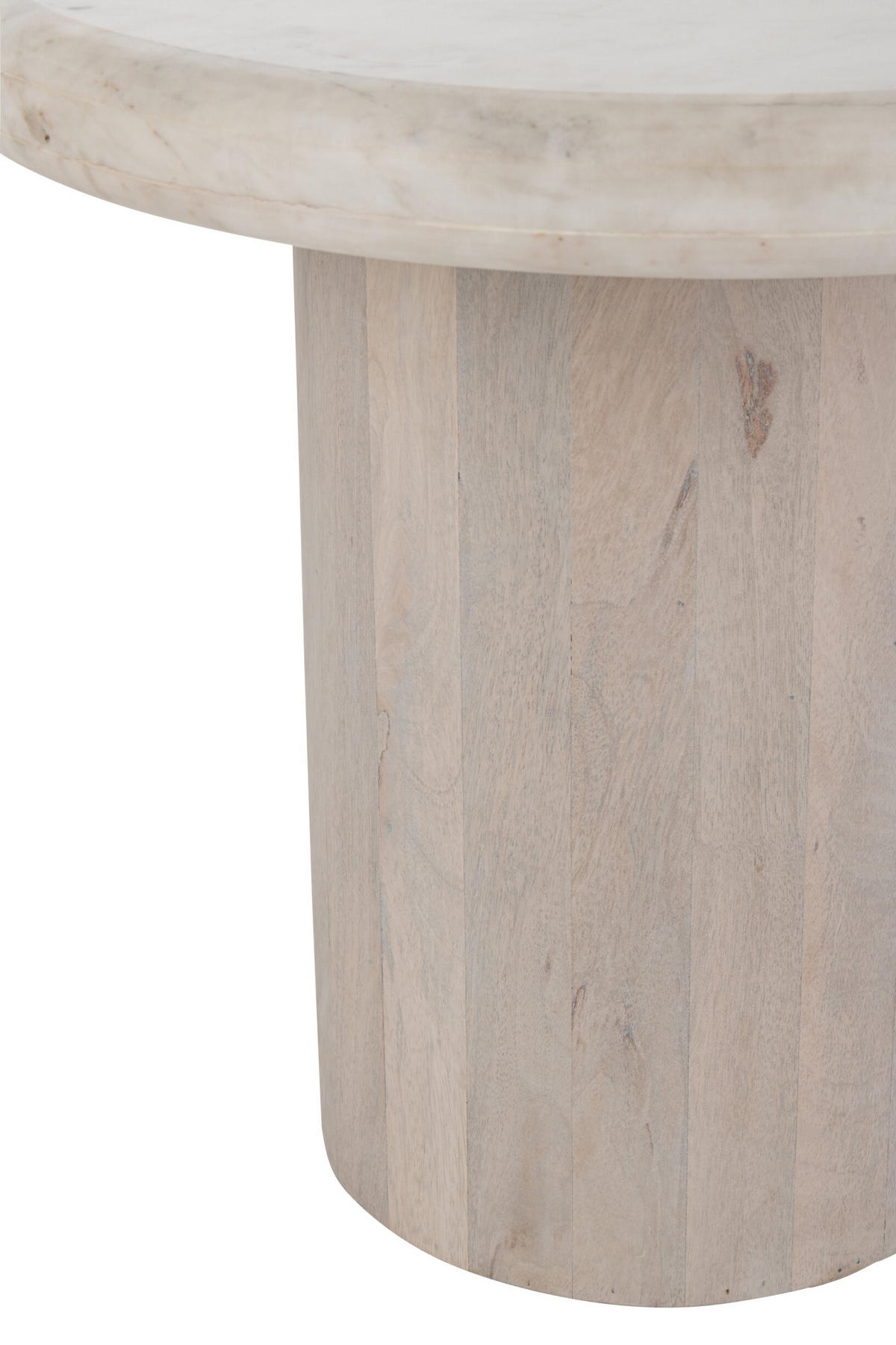 BEISTELLTISCH RUND MARMOR Weiß - Weiß, Stein (46/46/42cm) - J-Line
