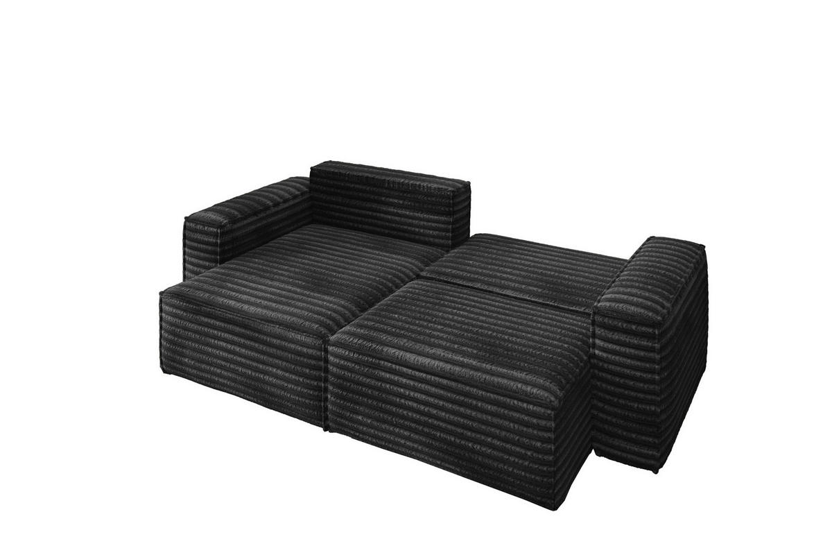 ECKSCHLAFSOFA Bohoo-Ecksofa mit Schlaffunktion stoff Velo Schwarz Links - Schwarz, Holz/Textil (140/248cm) - Kaiser Möbel