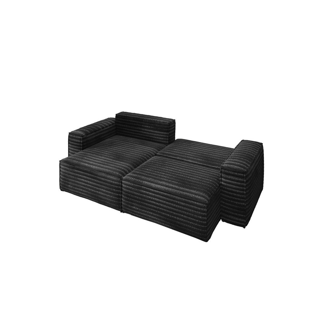 Thumbnail - Kaiser Möbel Eckschlafsofa, Schwarz, Textil, 5-Sitzer, Füllung: Komfortschaum, einzeln stellbar, L-Form, 248x140 cm, Woh...