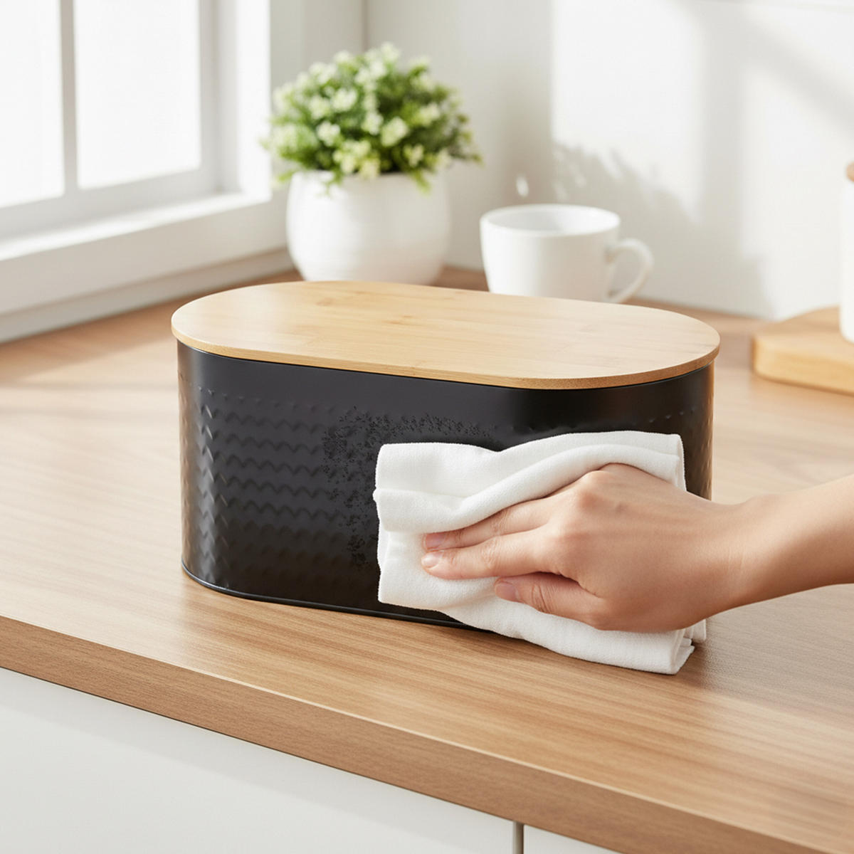 CHLEBÍK - viacfarebná, kov/drevo (34/15.5/18.5cm) - Relaxdays