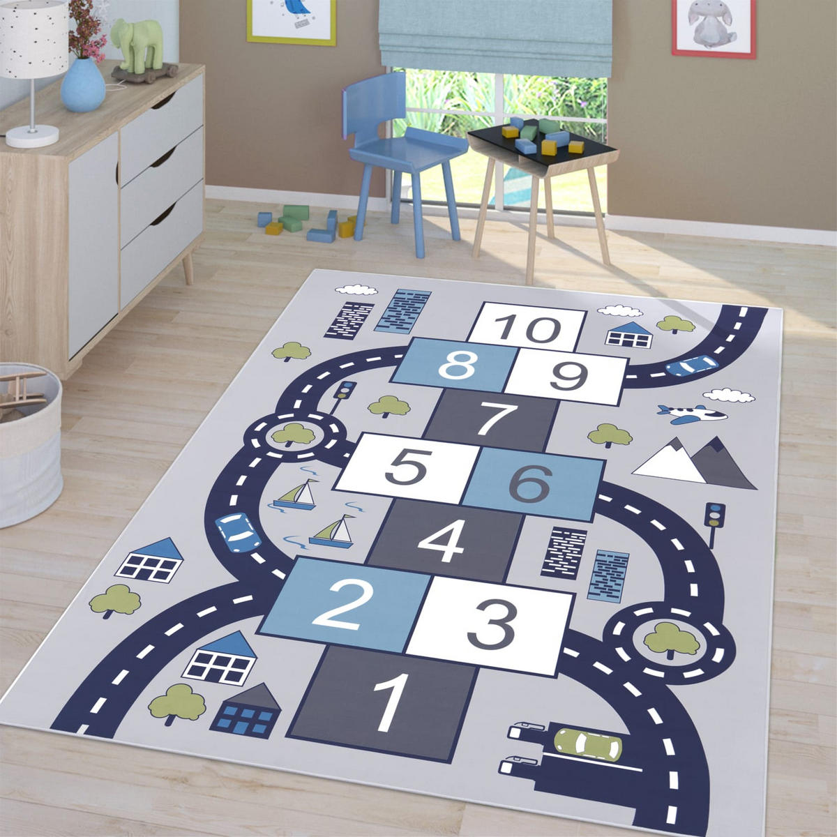 KINDERTEPPICH Grau 200 x 290 cm - Grau, Kunststoff (200/290cm) - TT Home