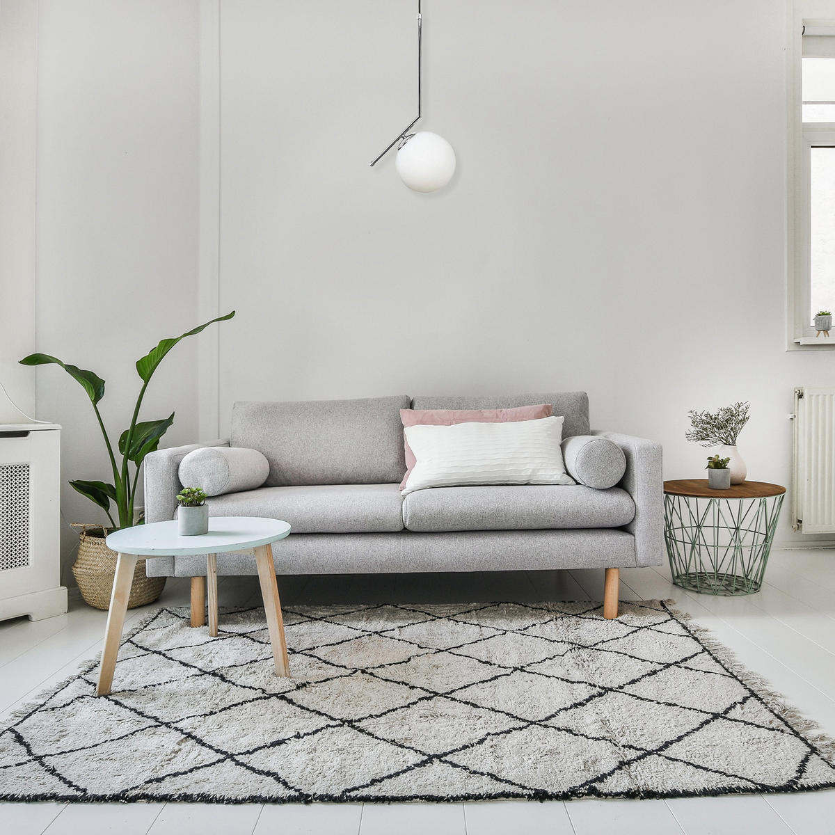 PENDELLEUCHTE Wohnzimmer Waterfor 30/50 cm - Silberfarben, Glas/Metall (50/30/50cm) - Bamyum