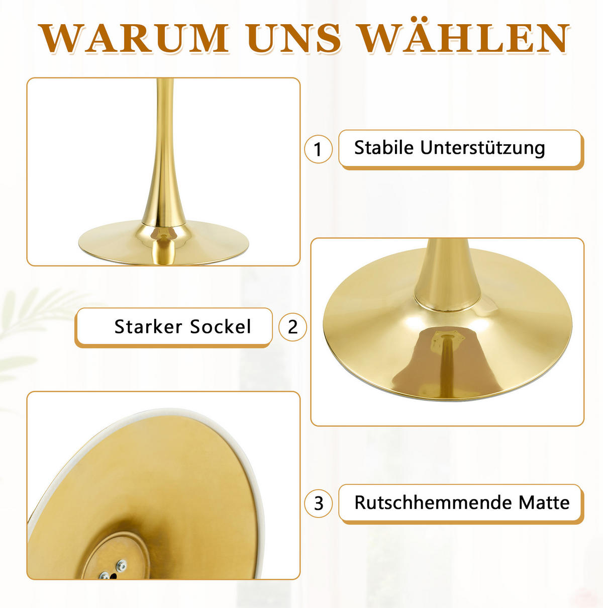 KULATÝ odkládací stolek 60 cm černá a zlatá z MDF a kovu se stabilní centrální nohou - černá, kompozitní dřevo (60/60/72cm) - OKWISH