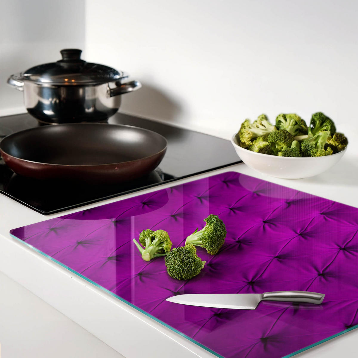 GLASPLATTE 60x52 cm Samtwand - Pink, Glas (60/0.4/52cm) - TULUP