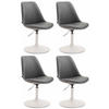 DREHSTUHL 4er Set Lederlook grau - Weiß/Grau, Textil/Metall (48/76/57cm) - CLP