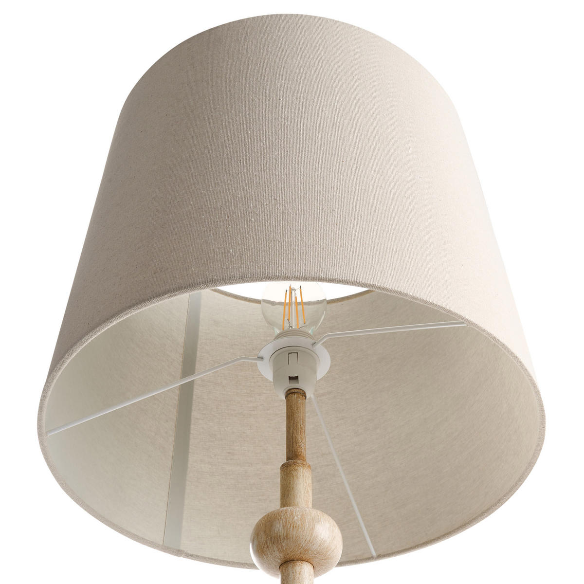 STEHLAMPE Braun Krios - Hellbraun/Beige, Metall (36/36/149cm) - Beliani
