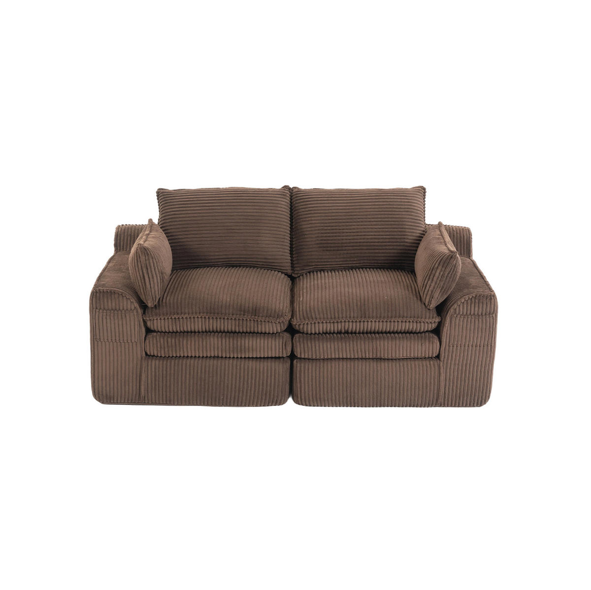 2-SITZER-SOFA 191/94/85 cm mit Seitentaschen, Kissen und Federkern, Cord Braun - Braun, Textil (191/85/94cm) - Redom