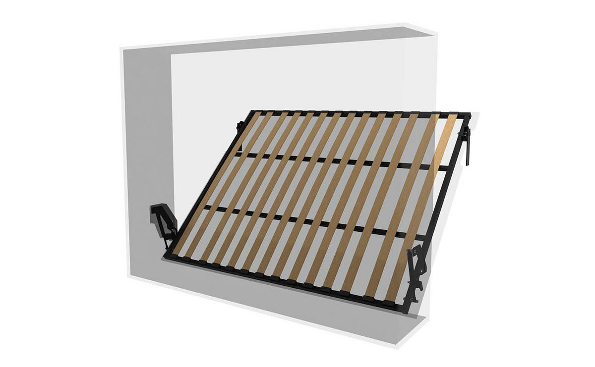 SCHRANKBETT Morphy Einbaubares 200x150 Horizontal - Weiß, Holz/Metall (200/150cm) - WallBedKing