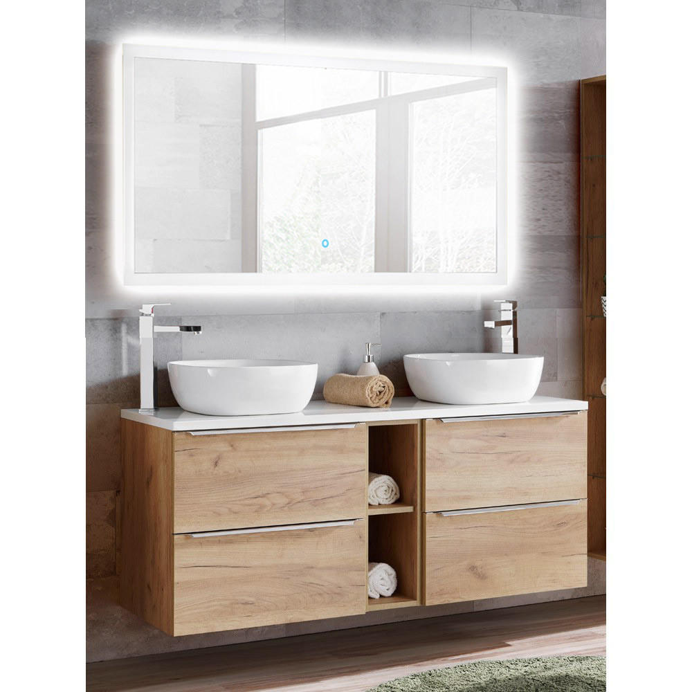 BADMÖBEL-SET 2-TLG. Toskana-56 - Braun, Holzwerkstoff (140/190/46cm) - Lomado