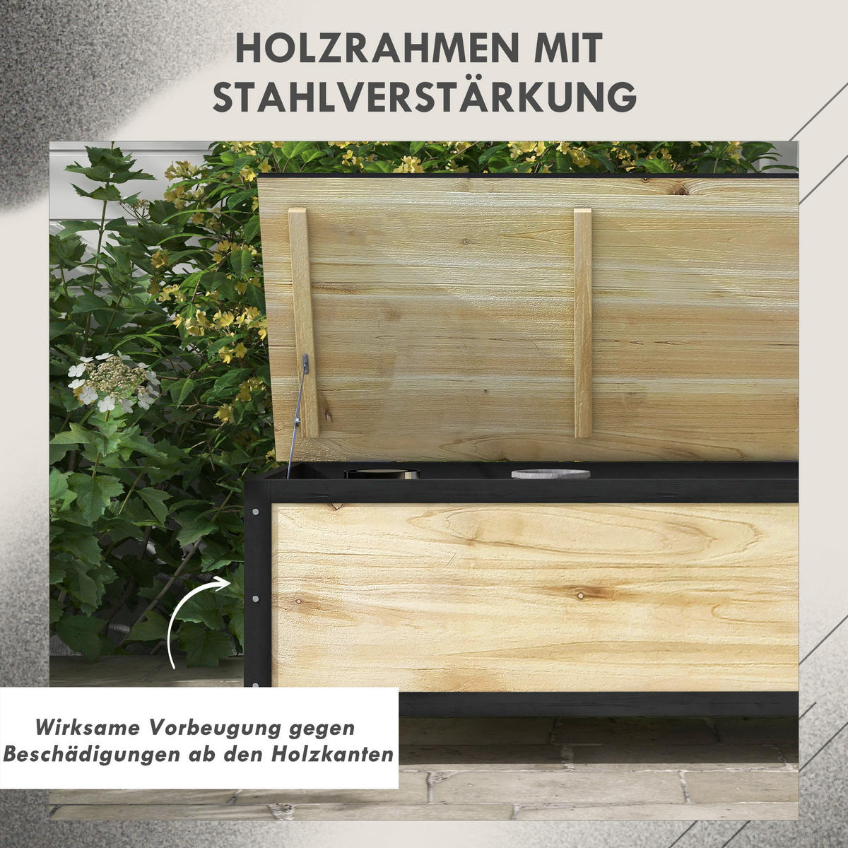 GARTENBOX, Tannenholz, Naturholz - Naturfarben, Holz (50/43/100cm) - Outsunny