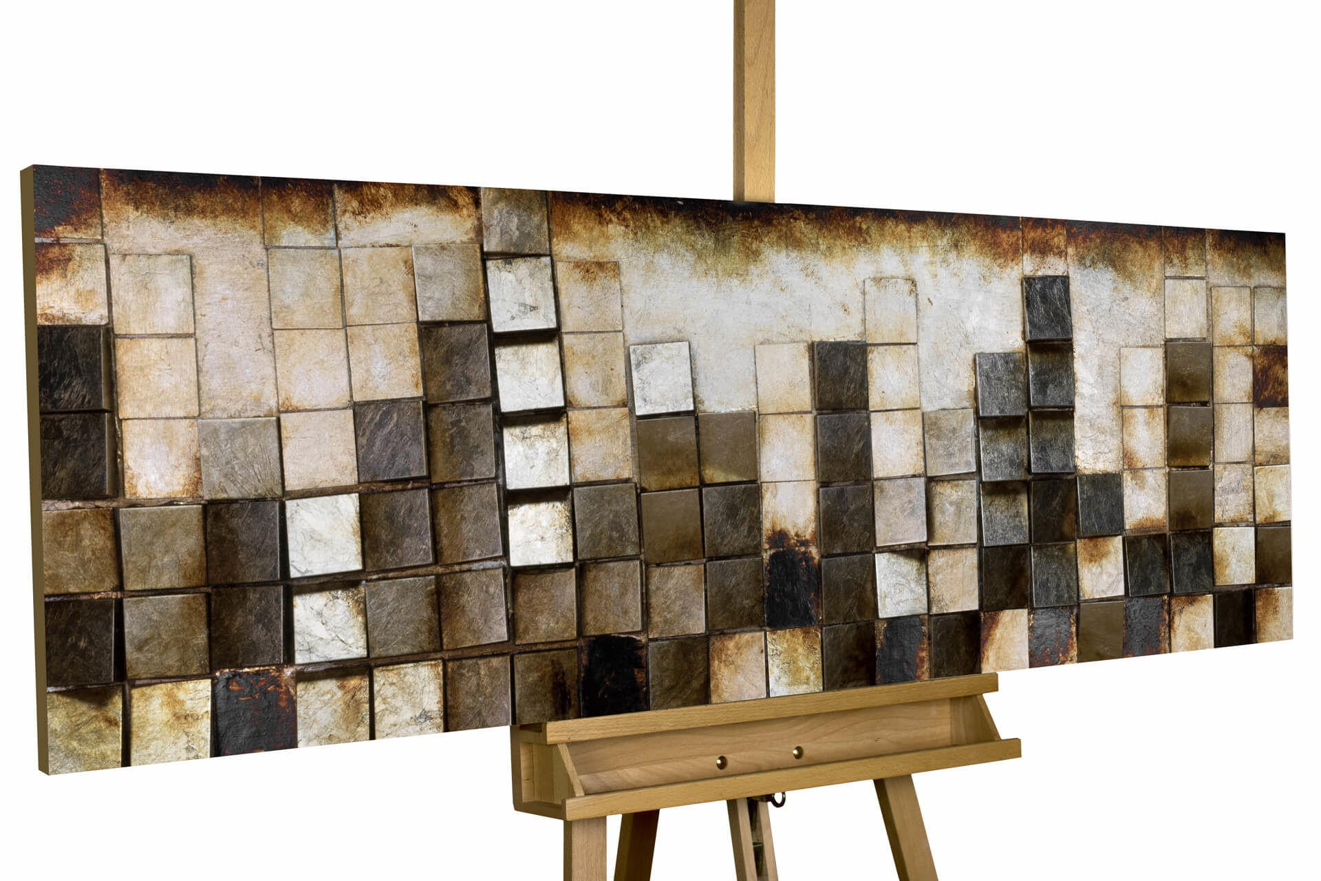 WANDBILD Gold 144/43 cm - Goldfarben, Holz/Kunststoff (7.5/43cm) - KUNSTLOFT