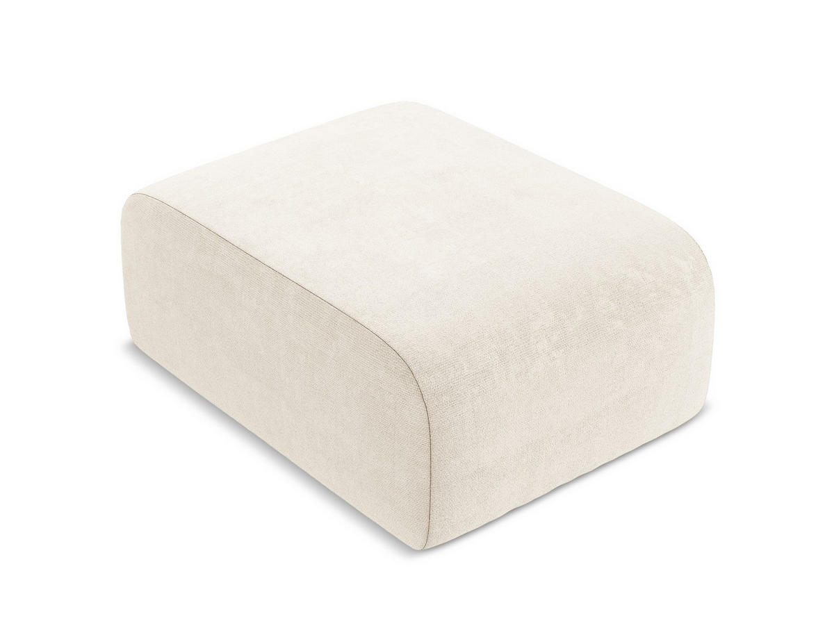 ECKSOFA Links Chenille Stoff Beige - Creme/Schwarz, Holzwerkstoff/Kunststoff (178/166cm) - Makamii