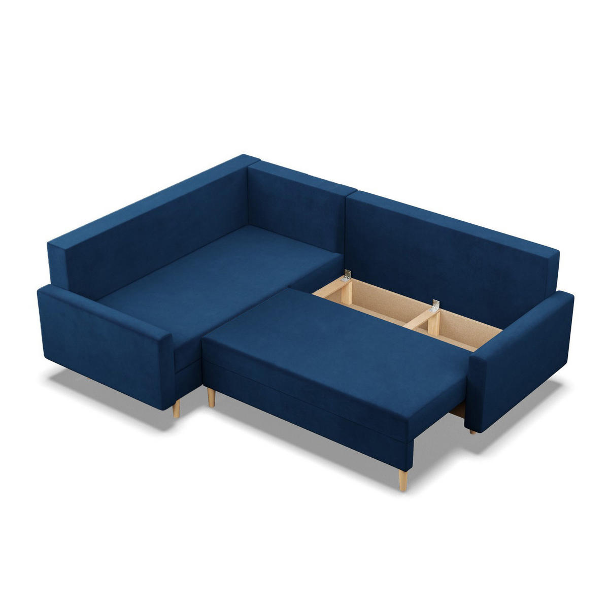 ECKSOFA MIT SCHLAFFUNKTION LINKS BLANK , Dunkelblau - Blau, Textil (223/175cm)