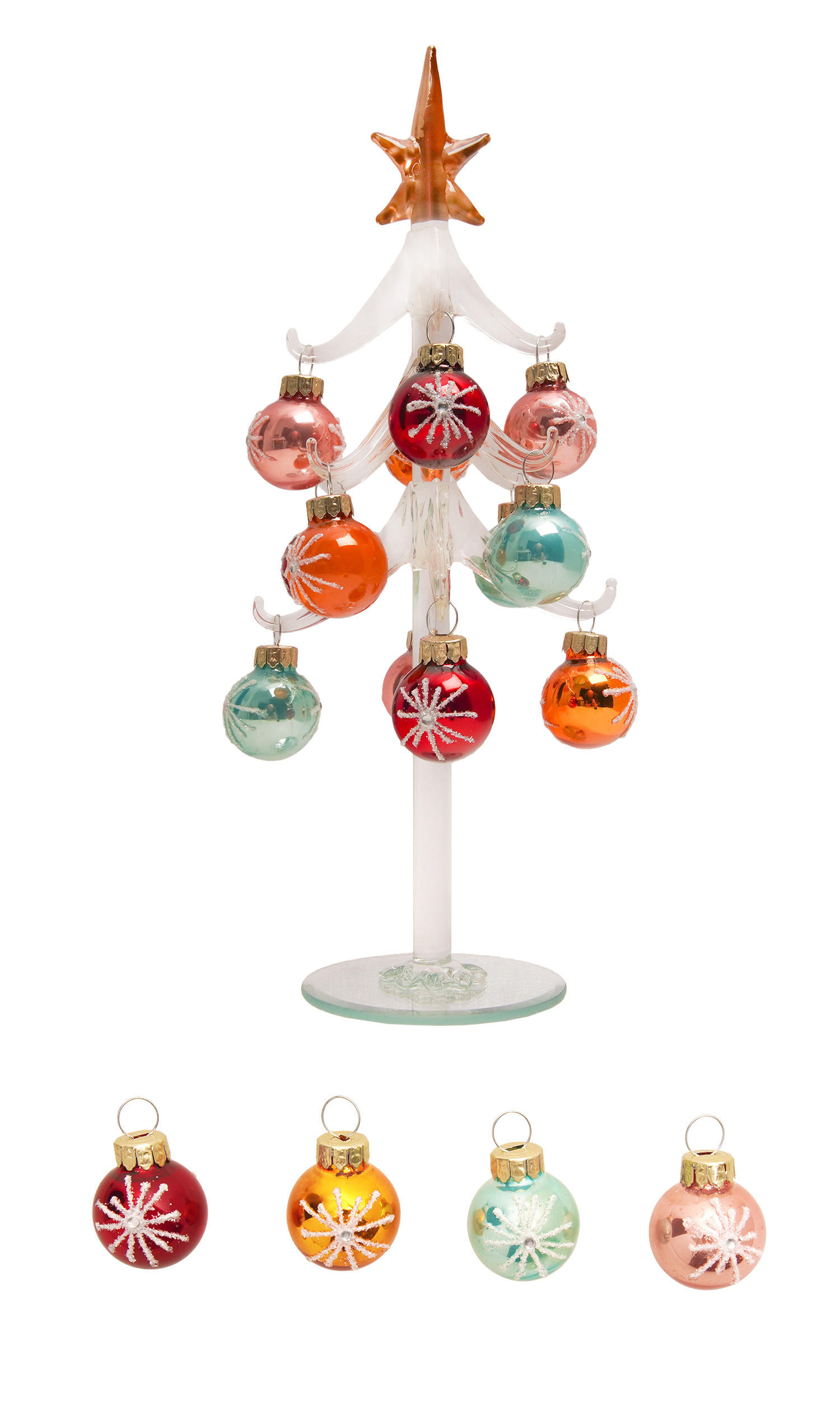 WEIHNACHTSDEKORATION Kristallbaum mit Ornamenten Mehrfarbig 26cm (Glas / 1 Stk.) - Multicolor, Glas (10/26/10cm) - Krebs Glas Lauscha