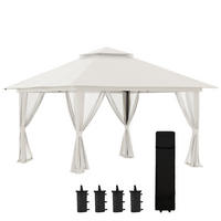 FALTPAVILLON, Beige, Polyesterstoff - Creme, Kunststoff (392/283/392cm) - Outsunny