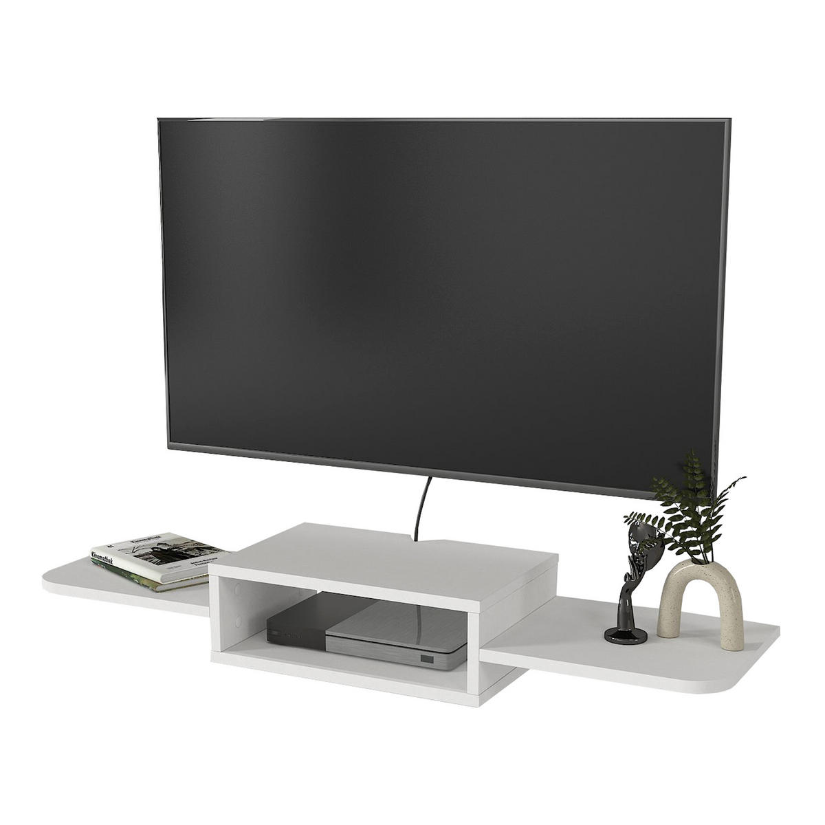 NÍZKÁ SKŘÍŇKA Tar - bílá, kompozitní dřevo (115/15.5/15.5cm) - [en.casa]