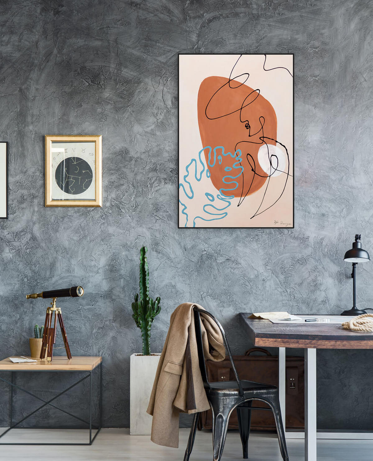 ACRYLBILD HANDGEMALT 60/90 cm - Pink/Beige, Holz/Textil (60/90cm) - KUNSTLOFT