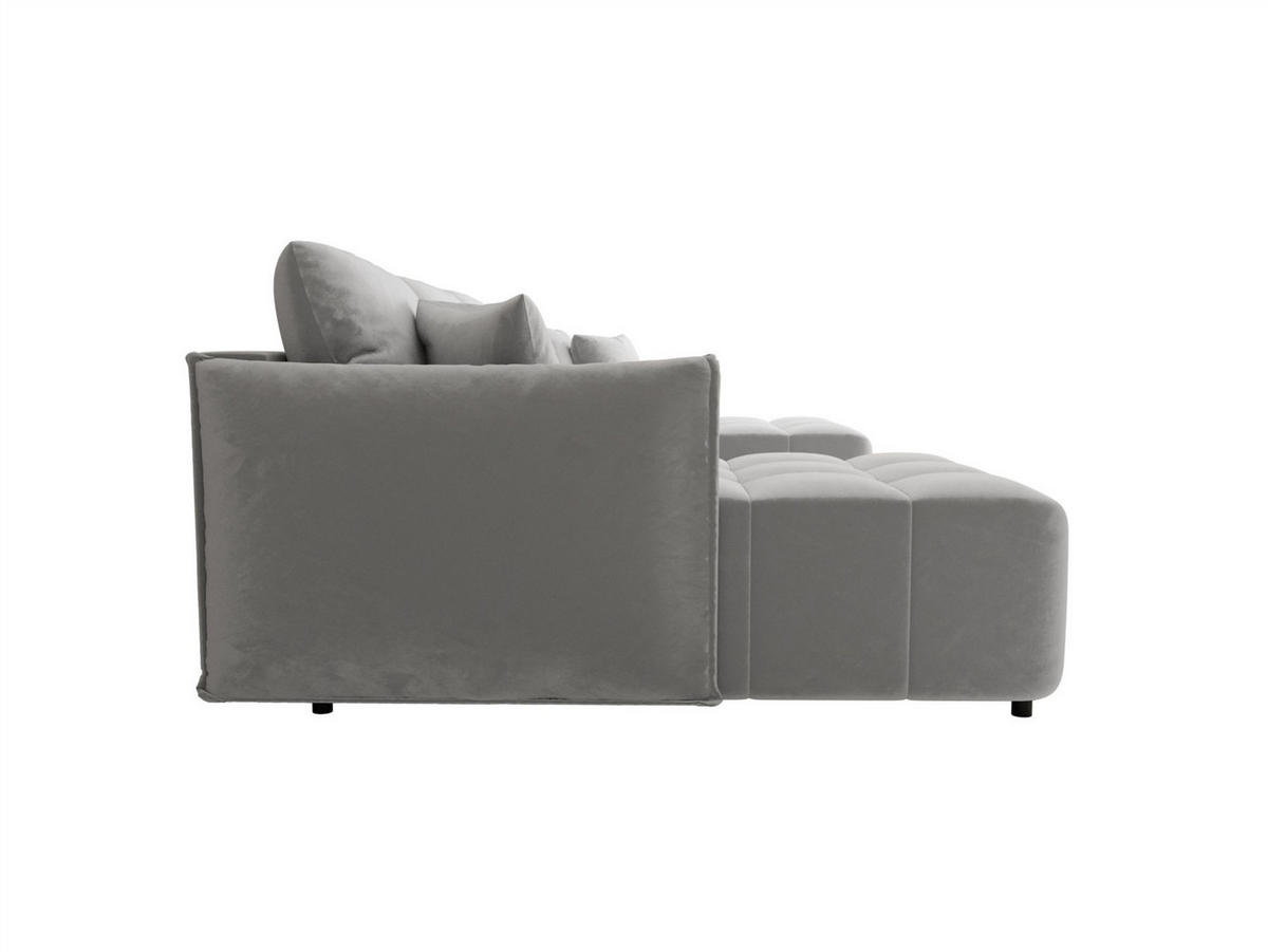WOHNLANDSCHAFT Treviso - Hellgrau, Holzwerkstoff/Textil (342/88/185cm) - Fun Möbel