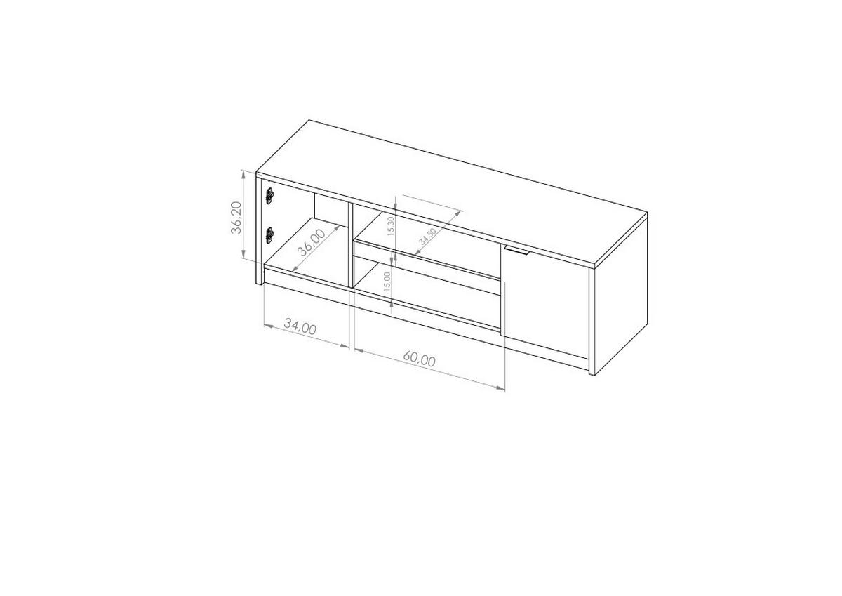 TV-LOWBOARD Martin 135 cm mit Türen - Schwarz Hochglanz/Schwarz, Holzwerkstoff/Metall (135/46/40cm) - Ravio