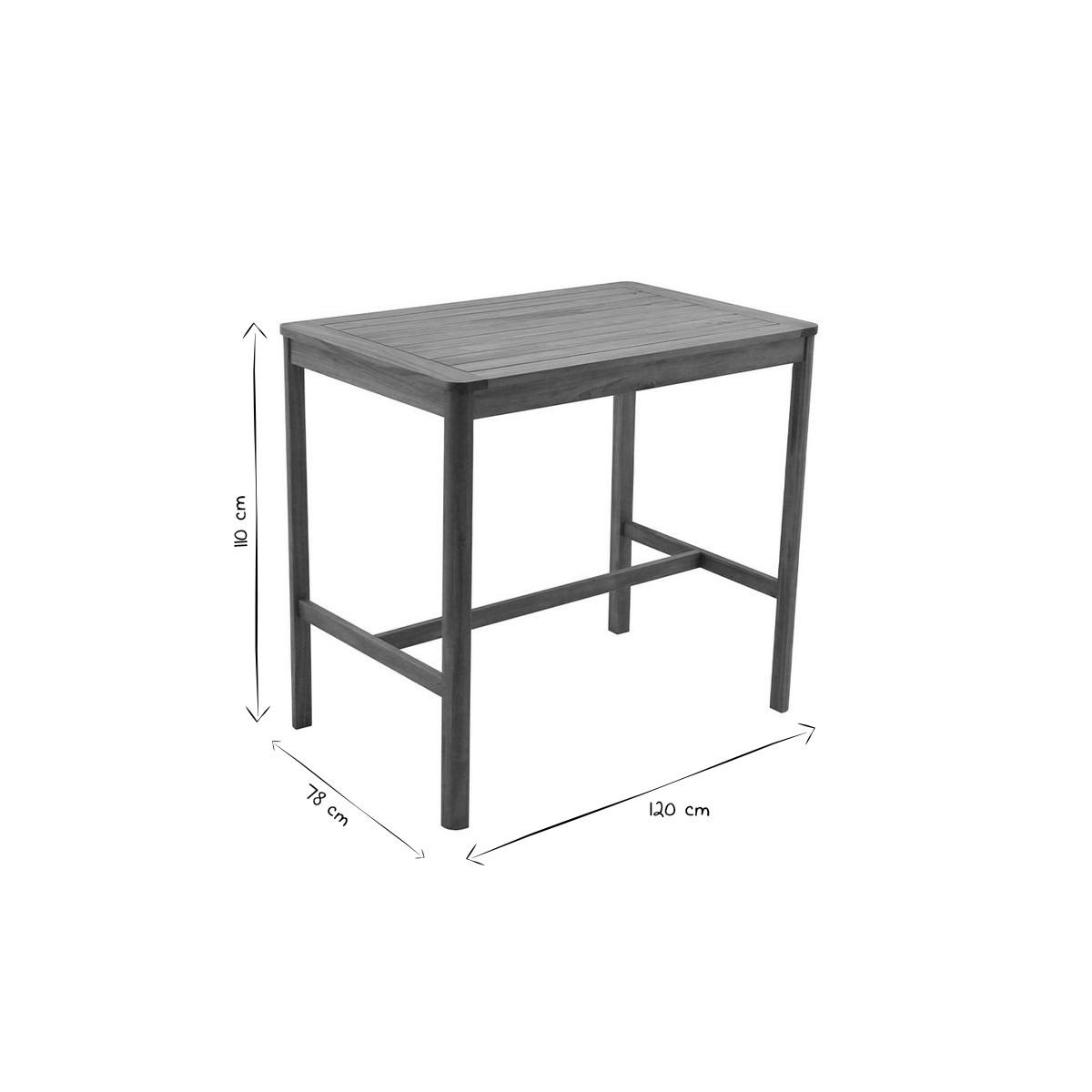GARTENTISCH Rechteckig Massivholz L120 cm AKIS - Naturfarben, Holz (120/78/110cm) - Miliboo