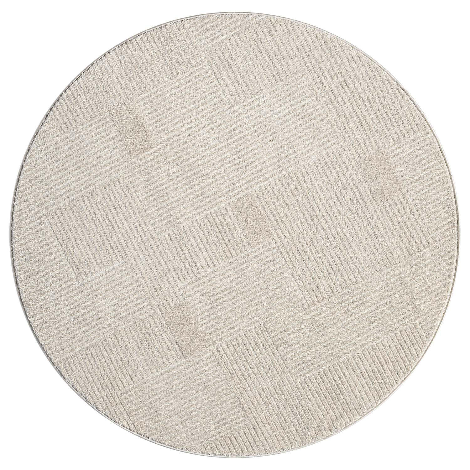 KURZFLOR-TEPPICH Flair 177 Beige 200x200 cm - Beige, Textil (200/200cm) - carpet city