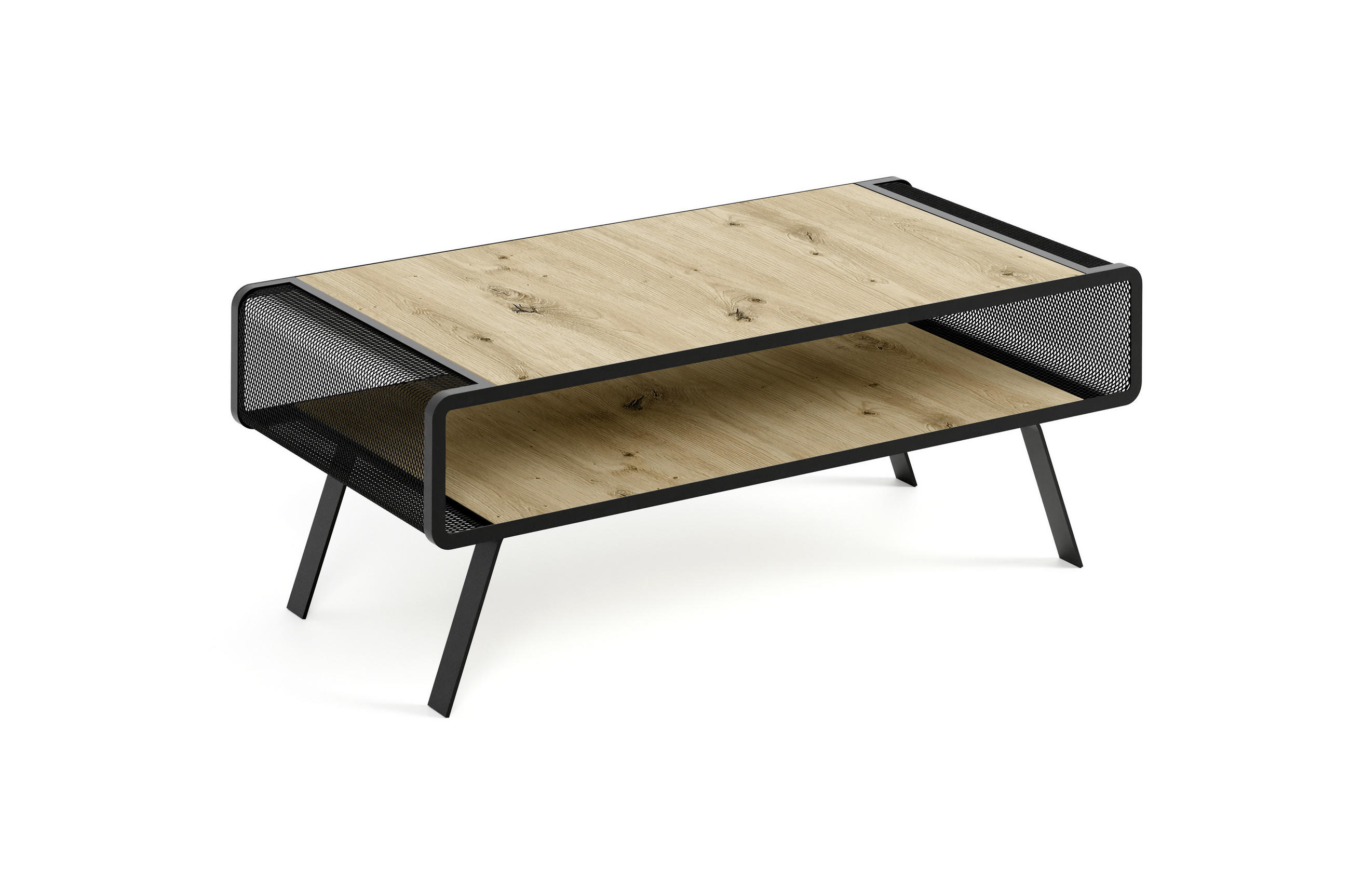 COUCHTISCH TORPE - Schwarz/Eiche Artisan, Holzwerkstoff (60/121/45cm) - Meblini