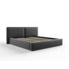 BETT mit Bettkasten und Kopfteil Jodie aus Samt grau 180x200cm - Grau, Textil (180/200cm) - Micadoni