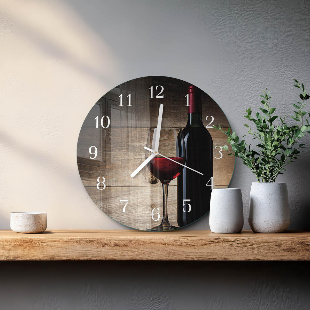 WANDUHR fi30 cm - Wein - Rot, Glas (30/30/0.4cm) - TULUP