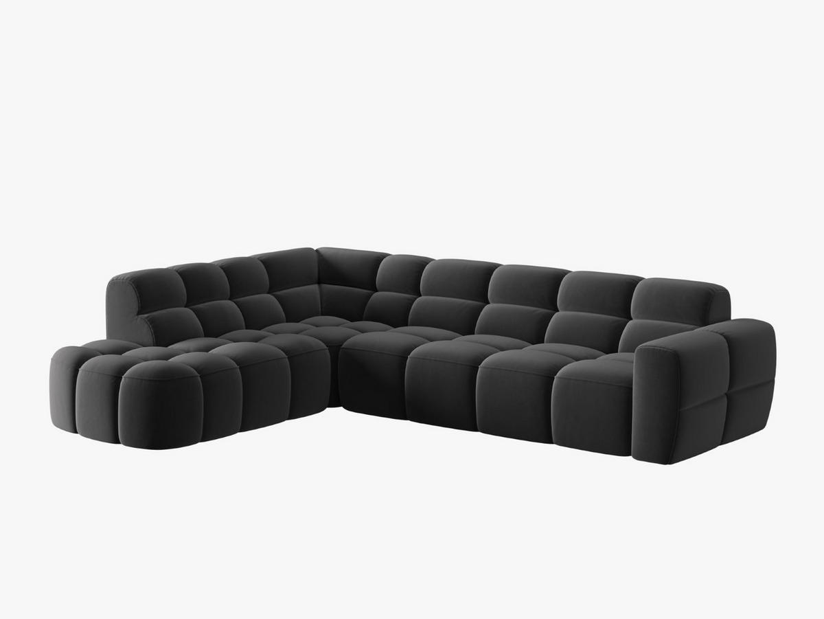 ECKSOFA links Lisa aus Samt dunkelgrau 5 Sitzplätze - Dunkelgrau, Textil (234/293cm) - Micadoni