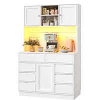 BUFFET 120/40/183,5 cm weiß aus MDF mit LED-Beleuchtung - Weiß, Holzwerkstoff (120/183.5/40cm) - OKWISH