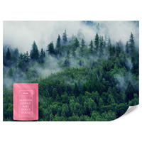 FOTOTAPETE Wald im Nebel Natur Landschaft 3D 100x70 - Grau/Grün, Papier (100/70cm) - Muralo