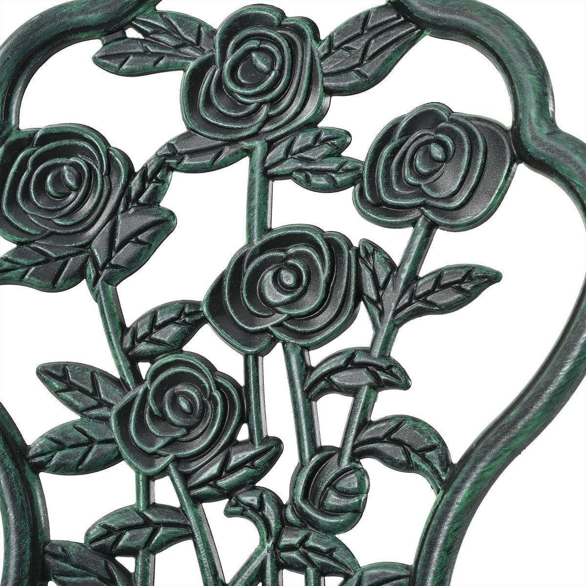 3-TLG.GARTENMÖBEL-SET - Dunkelgrün, Metall - Relaxdays