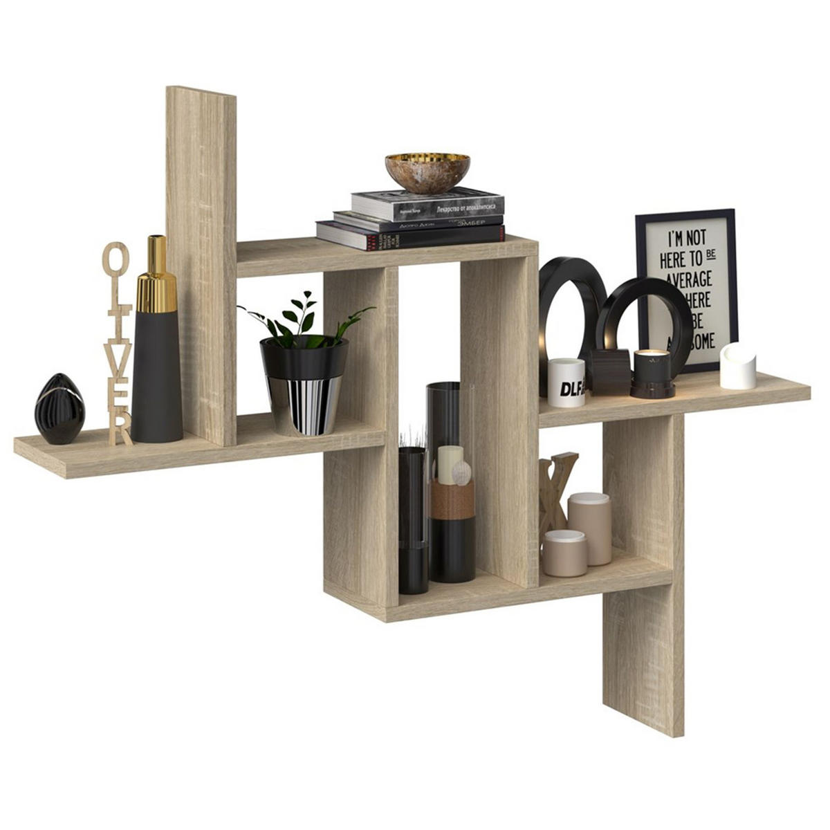 WANDREGAL Fiesta Sonoma Eiche 90 cm - Beige, Holzwerkstoff (90/73.5/15cm) - Selsey