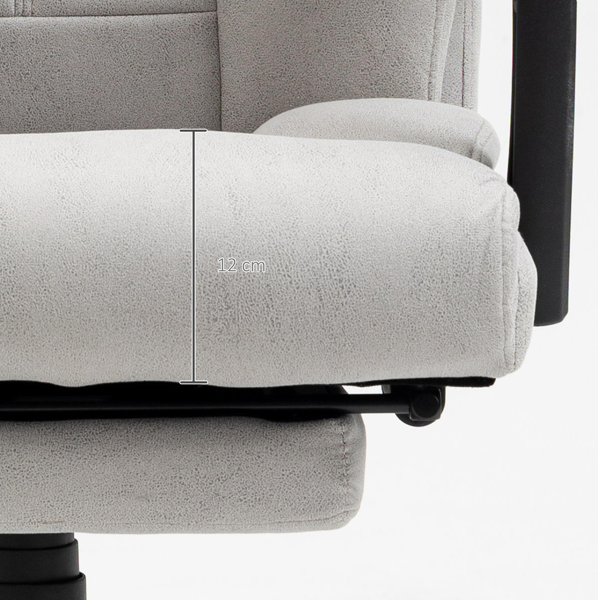 BÜROSTUHL mit Massage und Fußstütze Hellgrau - Hellgrau, Kunststoff (74/119/65cm) - Meubliv