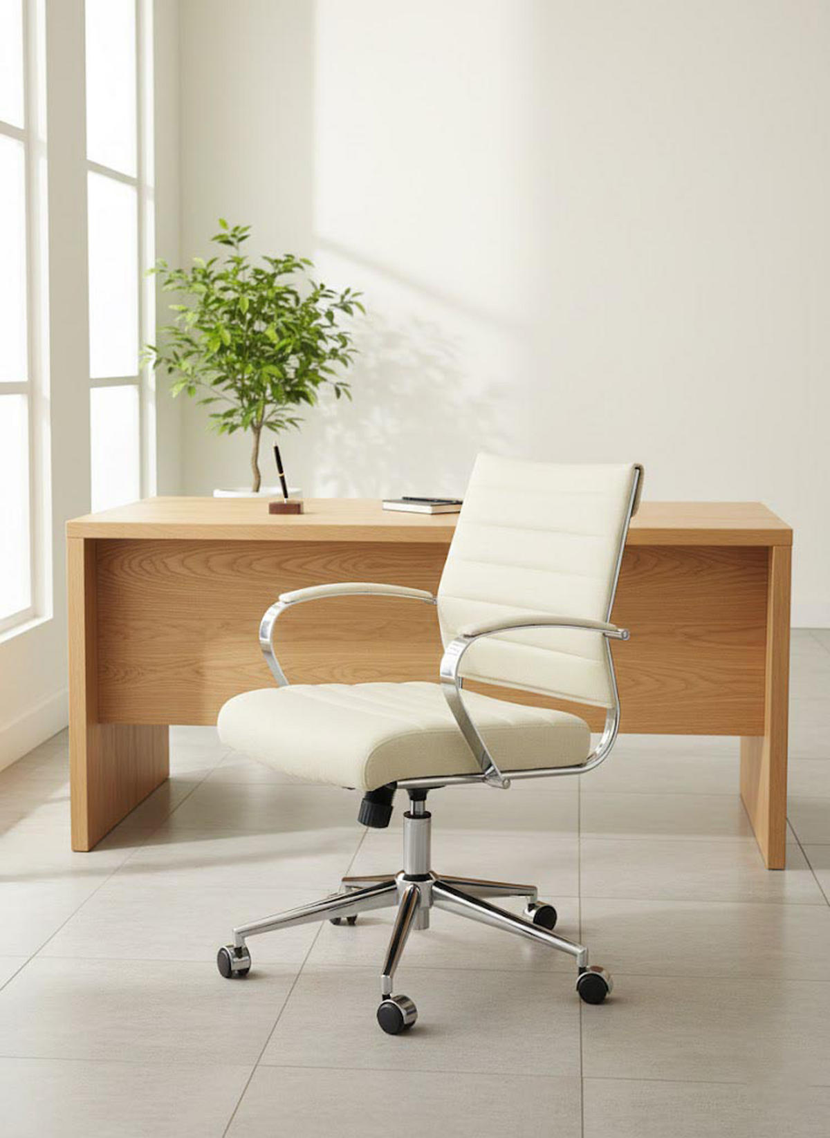 BÜROSTUHL Rynex Stoff creme - Chromfarben/Creme, Textil/Metall (57/100/62cm) - TPFLiving