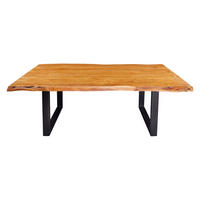 ESSTISCH MAMMUT Akazie 200cm - Schwarz/Braun, Holz/Metall (100/200/76cm) - riess-ambiente