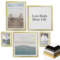 WANDBILDER 5er Set - 50x50 cm & 20x30 cm & 40x60 cm Goldrahmen - Tropenurlaub - Goldfarben, Kunststoff (40/60cm) - ArtPrintCave