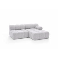 ECKSOFA L-Form Mini II Modular, Bouclé-Stoff Abriamo, Hellgrau, Rechts, Selia - Hellgrau, Holz (190/160cm) - Kaiser Möbel